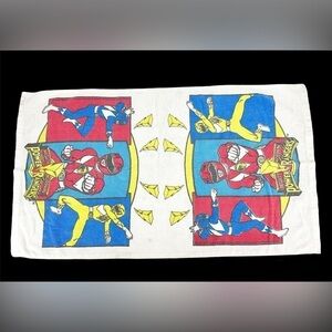 Vintage 90s Mighty Morphin Power Rangers Bath Towel Pool Beach Saban Made in USA